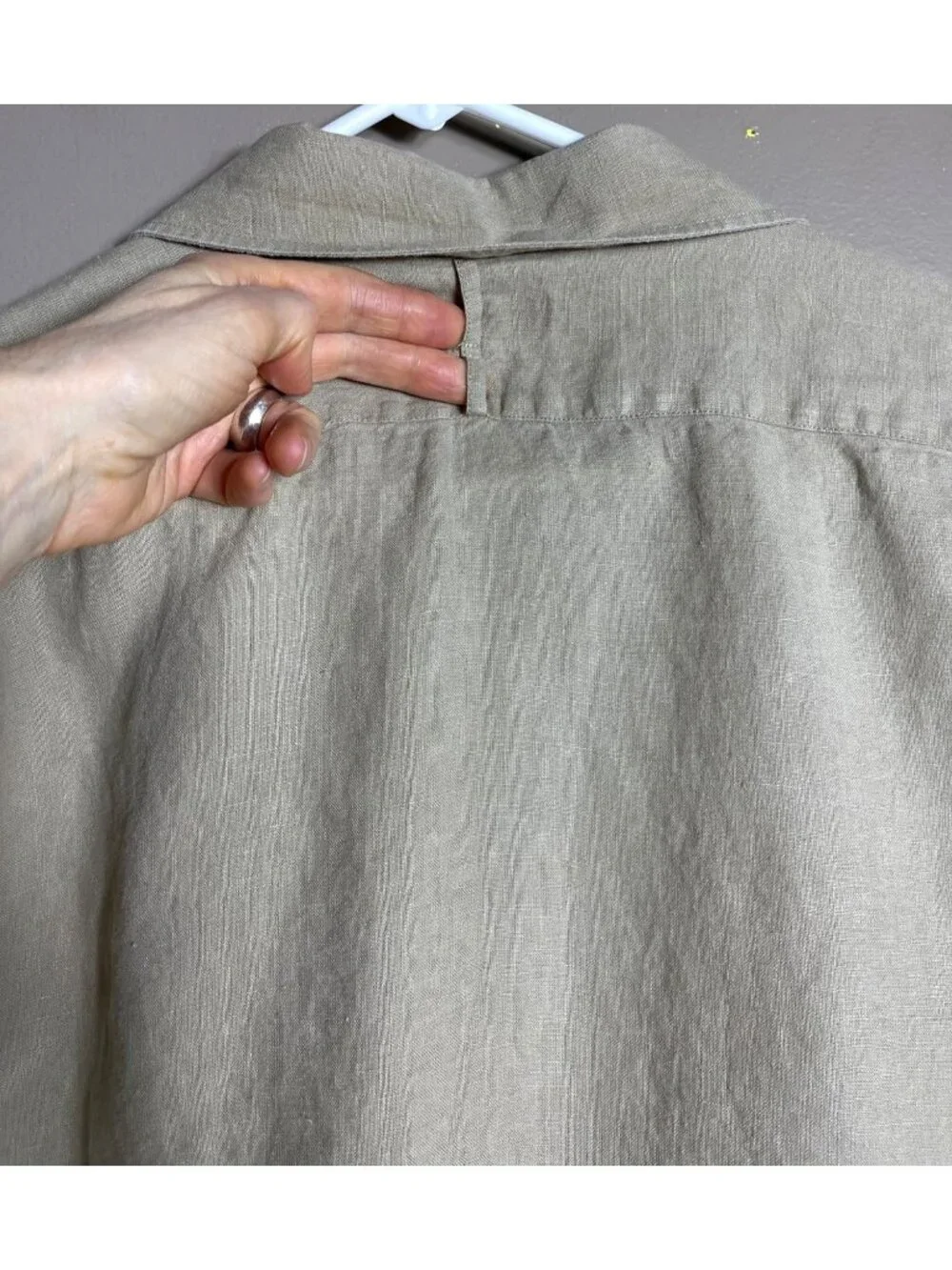 Vtg 06 Banana Republic Men 100% Linen Shirt Button Long Sleeve Casual Coastal XL - Picture 11 of 12